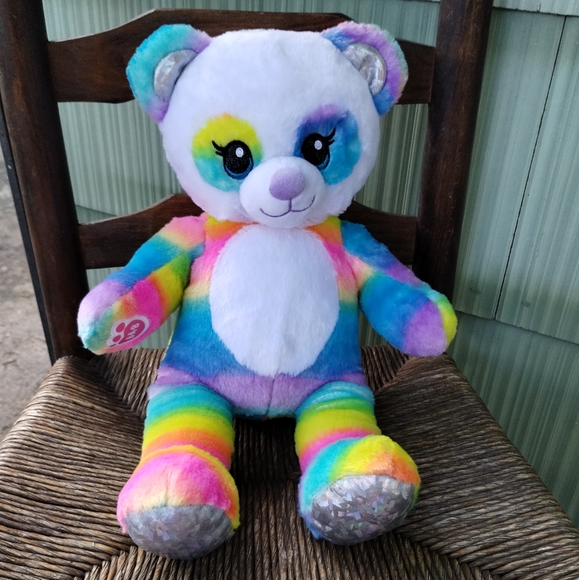 BUILD A BEAR Rainbow Friends Panda Bear Plush Multicolor Doll Stuffed Animal Toy - Picture 2 of 15